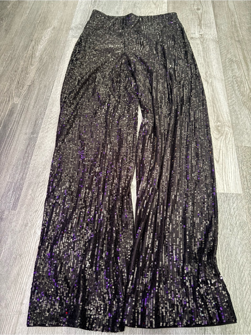 H&M Black Sequin dress pants with Elastic Waist - Picture 1 of 5